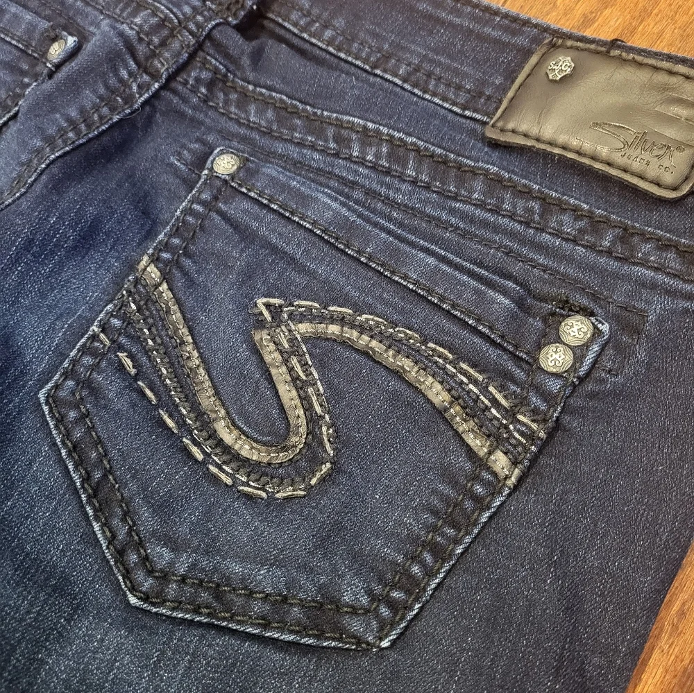 Silver Suki High Super Skinny Dark Wash Hi-Rise Denim Jeans Women's 29/31